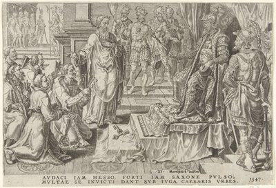 Subyugación de seis ciudades alemanas, 1547 Victorias de Carlos V (título de la serie) Divi Caroli. v. imp. optar. max victoriae, ex multis praecipuae (título de la serie) de Dirck Volckertsz. Coornhert