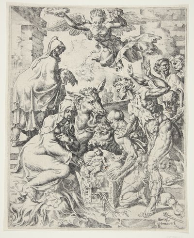 La adoración de los pastores de Dirck Volckertsz. Coornhert