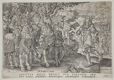 La rendición de Juan Federico, Elector de Sajonia, después de la batalla de Mühlberg de Dirck Volckertsz. Coornhert