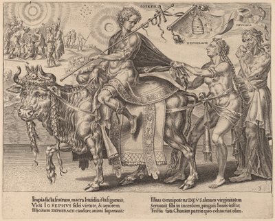 El triunfo de José de Dirck Volckertz Coornhert after Maerten van Heemskerck