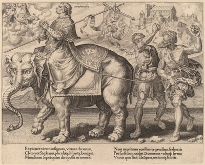 El triunfo de San Esteban de Dirck Volckertz Coornhert after Maerten van Heemskerck