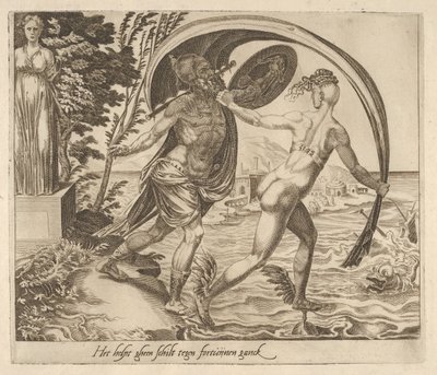 Un Escudo no Sirve cuando la Fortuna da la Espalda de Seis Dichos sobre la Fortuna de Dirck Volkertsen Coornhert