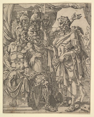 Achior Suplicando a Holofernes por los Israelitas, de La Historia de Judith y Holofernes de Dirck Volkertsen Coornhert