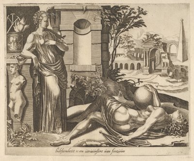 La paciencia como la vencedora sobre la fortuna de Seis dichos sobre la fortuna, ca. 1560 de Dirck Volkertsen Coornhert