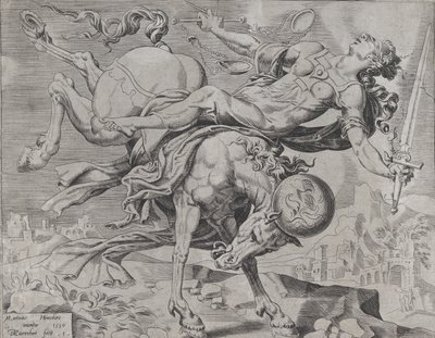 El mundo disponiendo de la justicia, de El mundo desenfrenado, lámina 1, 1550 de Dirck Volkertsen Coornhert
