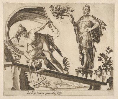 Cuando la fortuna es abundante, la caída será más profunda de Seis dichos sobre la fortuna, ca. 1560 de Dirck Volkertsen Coornhert