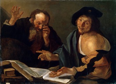 Heráclito y Demócrito, principios del siglo XVII de Dirck van Baburen