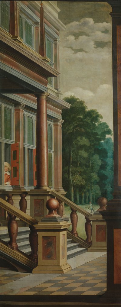 Una secuencia decorativa de siete partes: Una escalera exterior de Dirck van Delen