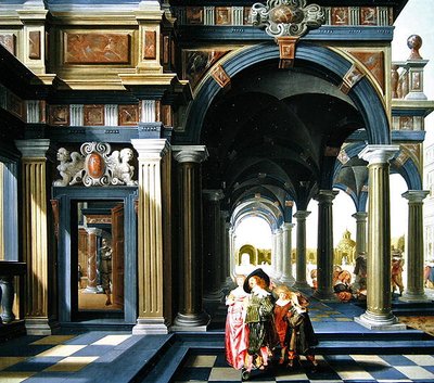 Figuras elegantes en una logia, 1635 de Dirck van Delen