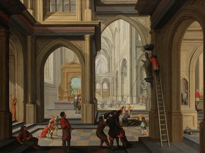 Iconoclasia en una iglesia de Dirck van Delen