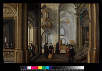 Interior de una iglesia, 1628 de Dirck van Delen