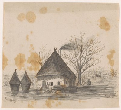 Paisaje (título en el objeto) de Dirk Arnoldus Tavenraat (signed by artist)