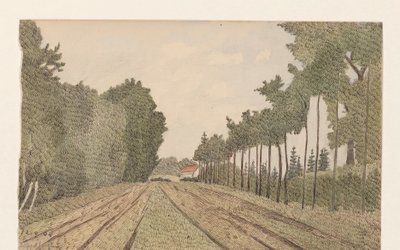 Paisaje con un edificio en la distancia de Dirk Arnoldus Tavenraat