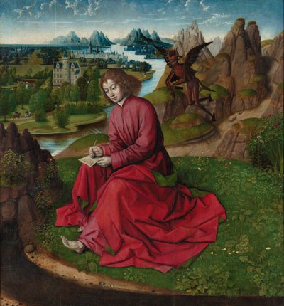 San Juan Evangelista en Patmos, ca 1465 de Dirk Bouts