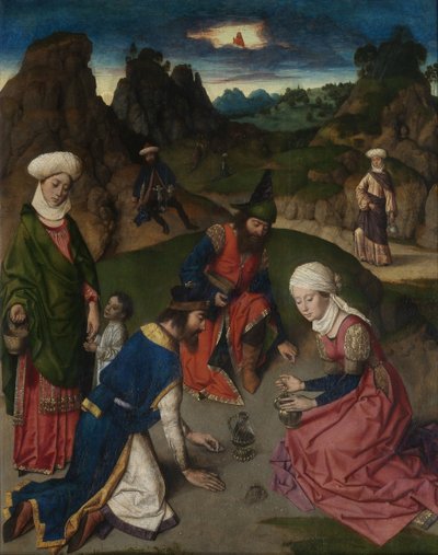 El Última Cena retablo: La Recolección de Maná (ala derecha) de Dirk Bouts