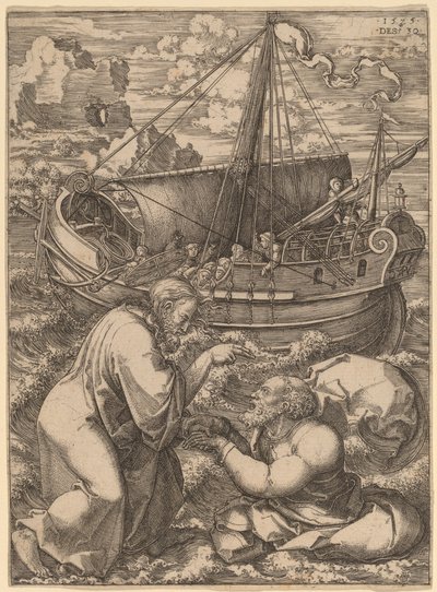San Pedro caminando sobre el agua de Dirk Jacobsz Vellert