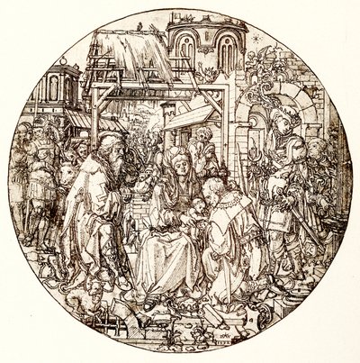 Los Reyes Magos adoran al niño Jesús de Dirk Jacobsz Vellert