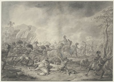 Captura del general ruso Hermann durante la batalla de Bergen, 1799 de Dirk Langendijk (signed by artist)