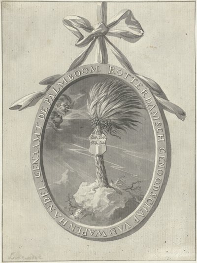 Emblema de la sociedad de ejercicios de Rotterdam De Palmboom, 1785. de Dirk Langendijk