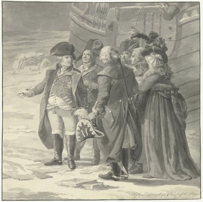 La partida de Guillermo V para Inglaterra, 18 de enero de 1795 de Dirk Langendijk