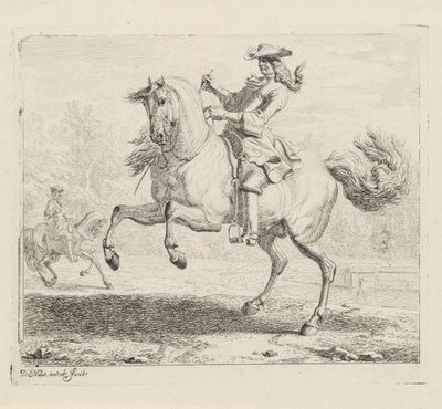 Caballo de cría con jinete Escuela de equitación (título de la serie) de Dirk Maas