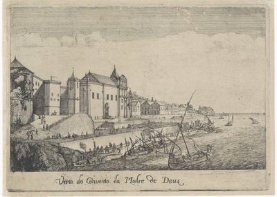 Vista del Monasterio de la Madre de Dios en Lisboa Vista do Convento da Madre de Deus (título sobre objeto) Vistas de Lisboa (título de la serie) de Dirk Stoop