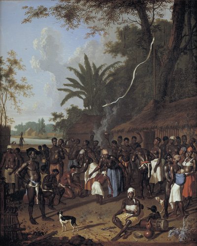 Fiesta de esclavos ritual en una plantación de azúcar en Surinam de Dirk Valkenburg