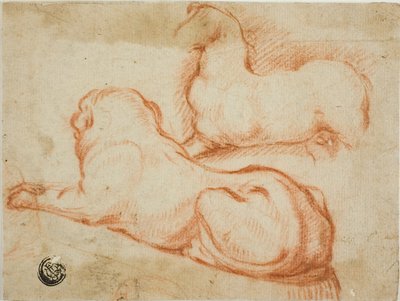 Boceto de caballo y perro de Dirk Valkenburg