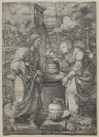 Cristo y la mujer de Samaria, 1523 de Dirk Vellert