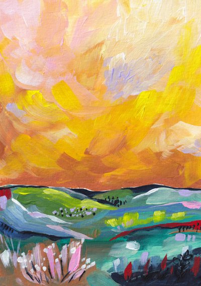 Paisaje de una puesta de sol llena de colorido de Dirkie Nell