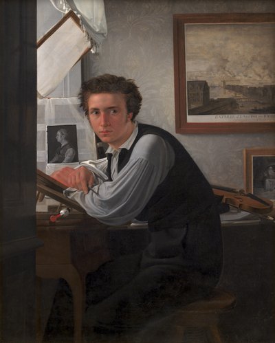 Retrato del grabador en cobre Carl Edvard Sonne de Ditlev Blunck