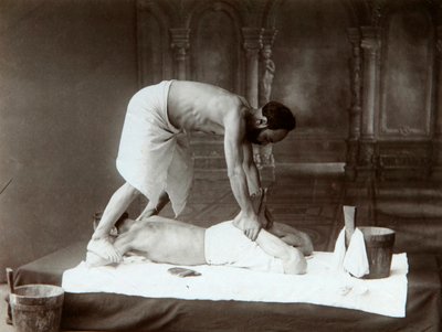 El baño oriental. Masaje, 1880s de Dmitri Ivanovich Yermakov