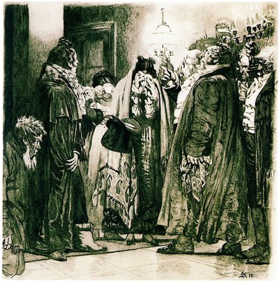 Ilustración de la comedia Woe from Wit de Alexander Griboyedov, 1912 de Dmitri Nikolayevich Kardovsky