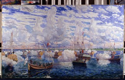 La flota de Pedro I de Rusia (el Grande) de Dmitri Nikolayevich Kardovsky