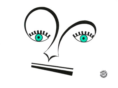 Cara en clave de sol - una cara dibujada utilizando la clave y otras notaciones musicales. de Dmitri Smirnov