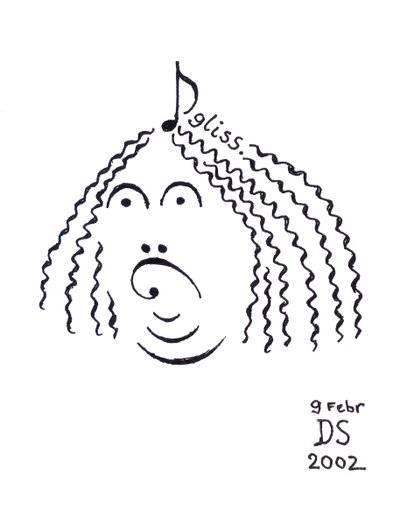 Glisstering Hair": un rostro dibujado con notación musical de Dmitri Smirnov