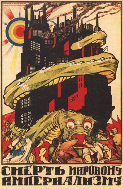 Póster por la muerte del imperialismo mundial, 1920 de Dmitriy Stakhievich Moor