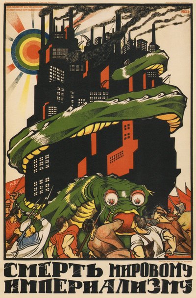 Por la muerte del imperialismo mundial, cartel, 1920 de Dmitriy Stakhievich Moor