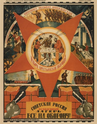 Rusia soviética está bajo asedio. ¡Todos a la defensa! Póster, 1919 de Dmitriy Stakhievich Moor
