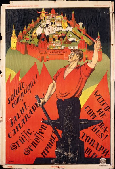 Revolución de Octubre, ¡Bienvenidos camaradas! Llamamiento a los trabajadores revolucionarios en el extranjero de Dmitry (1883 1946) Moor