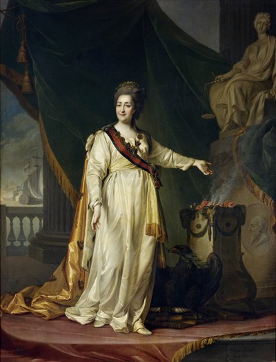 Catalina II es legisladora en el templo de la Diosa de la Justicia de Dmitry Levitzky