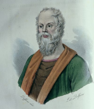 Sócrates, por Dolfino (litografía) de Dolfino