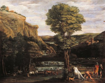 Paisaje con Hércules luchando contra Aquelas convertido en toro de Domenichino (1581 1641)