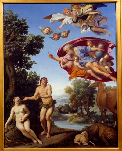 Dios reprende a Adán y Eva de Domenichino