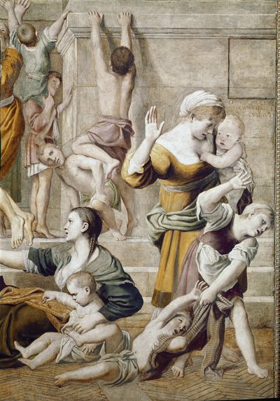 Historia de Santa Cecilia: Limosna de Santa Cecilia (detalle) de Domenichino