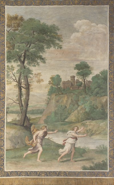 Apolo persiguiendo a Dafne Fresco de la Villa Aldobrandini, 1617-1618 de Domenichino