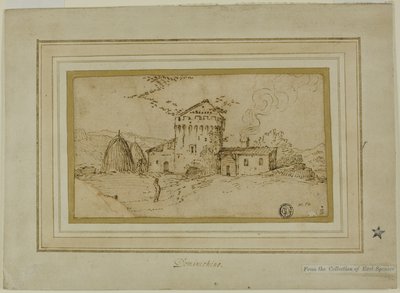 Granja con torre y pajares de Domenichino
