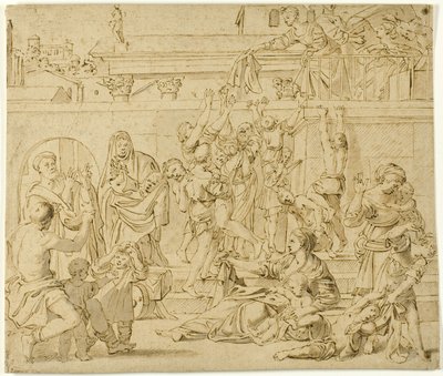 Santa Cecilia distribuyendo limosnas a los pobres de Domenichino