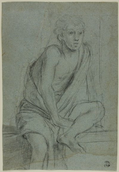 Joven sentado: Estudio para la flagelación de San Andrés de Domenichino