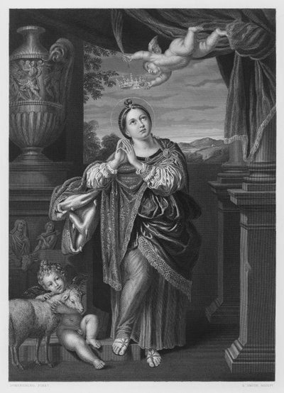 Santa Inés, del cuadro en la Colección Real de Domenichino